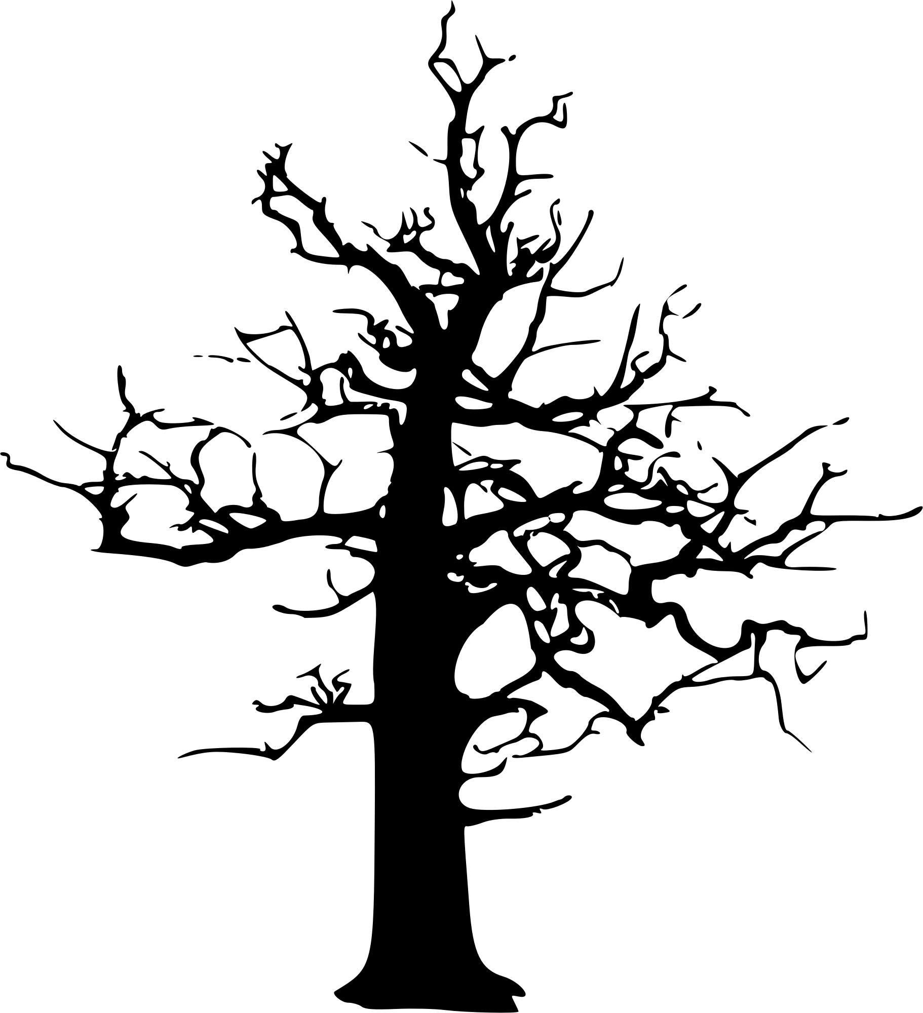 An illustration of a dying tree, in parody of the Conservative party logo